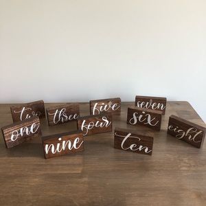 Wooden Table Numbers for wedding - hand crafted!